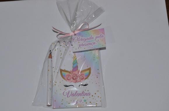 Bloquinho Personalizado com Lápis Unicórnio
