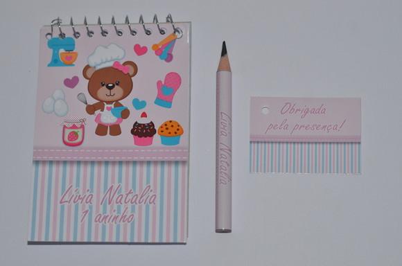 Bloquinho Personalizado com Lápis Ursinha
