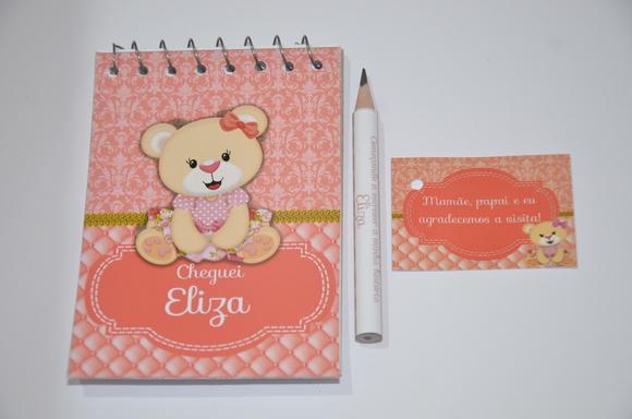 Bloquinho Personalizado com Lápis Ursinha