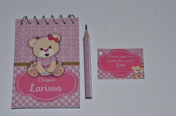 Bloquinho Personalizado com Lápis Ursinha