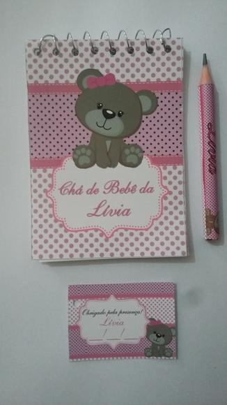 Bloquinho Personalizado com Lápis Ursinha