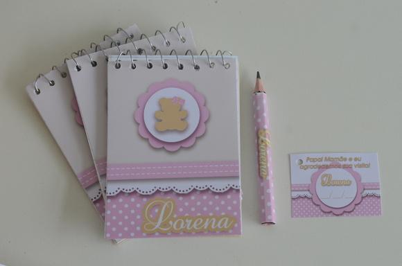 Bloquinho Personalizado com Lápis Ursinha