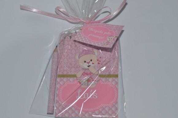 Bloquinho Personalizado com Lápis Ursinha Princesa
