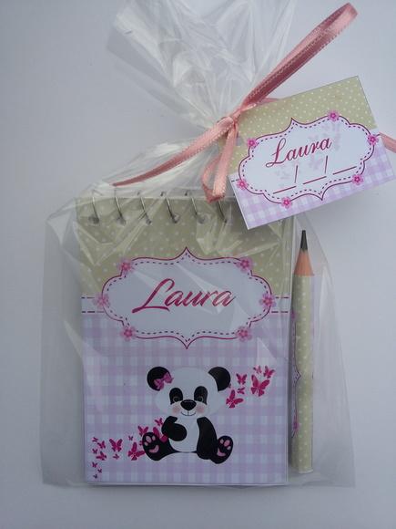 Bloquinho Personalizado com Lápis Ursinha Panda