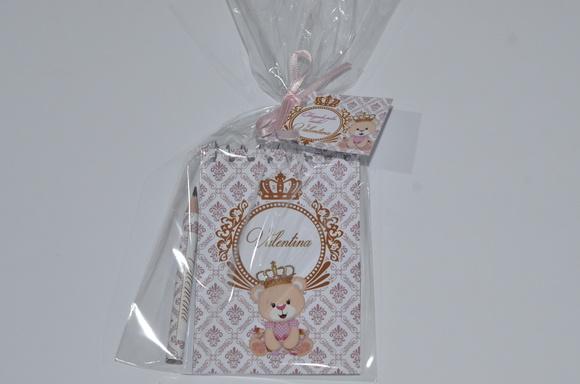 Bloquinho Personalizado com Lápis Ursinha Princesa