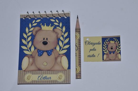 Bloquinho Personalizado com Lápís Ursinha Princesa