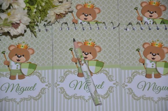 Bloquinho Personalizado com Lápis Ursinho Principe