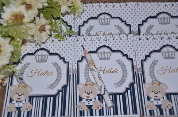 Bloquinho Personalizado com Lápis Ursinho Principe