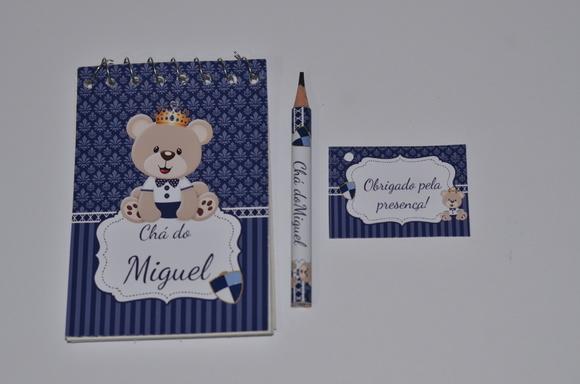 Bloquinho Personalizado com Lápis Ursinho Principe