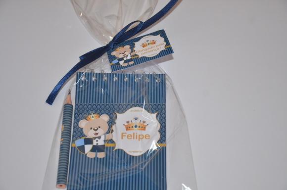 Bloquinho Personalizado com Lápis Ursinho Principe