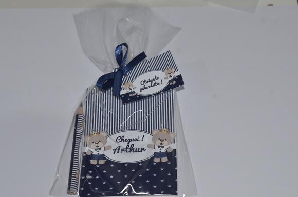 Bloquinho Personalizado com Lápis Ursinho Principe