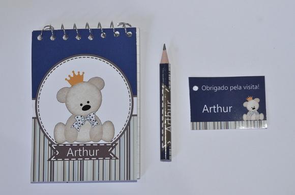 Bloquinho Personalizado com Lápis Ursinho Principe