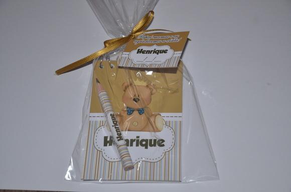Bloquinho Personalizado com Lápis Ursinho Principe
