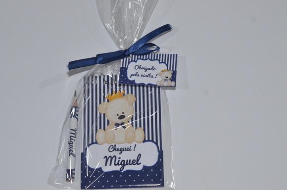 Bloquinho Personalizado com Lápis Ursinho Principe