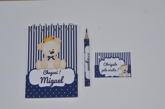 Bloquinho Personalizado com Lápis Ursinho Principe