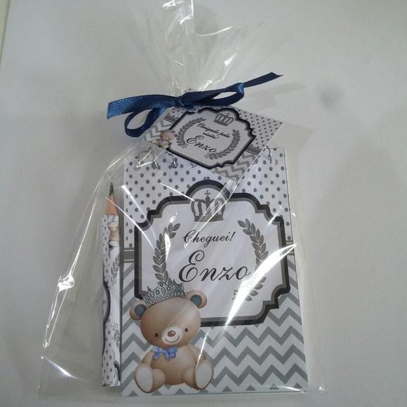 Bloquinho Personalizado com Lápis Ursinho Principe