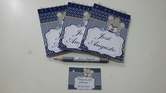 Bloquinho Personalizado com Lápis Ursinho Principe