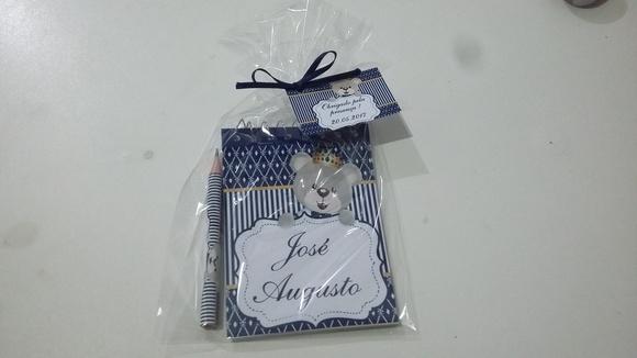 Bloquinho Personalizado com Lápis Ursinho Principe