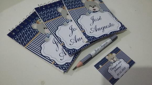Bloquinho Personalizado com Lápis Ursinho Principe