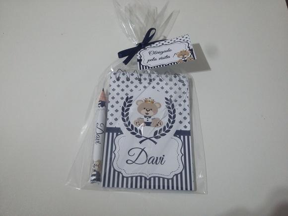 Bloquinho Personalizado com Lápis Ursinho Principe