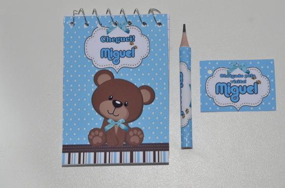 Bloquinho Personalizado com Lápis Urso