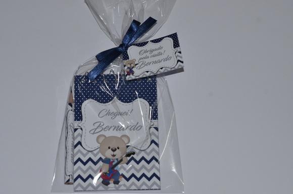 Bloquinho Personalizado com Lápis Urso Guitarrista