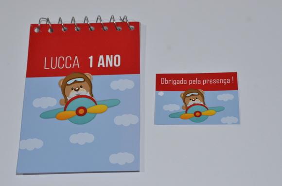Bloquinho Personalizado Urso Aviador