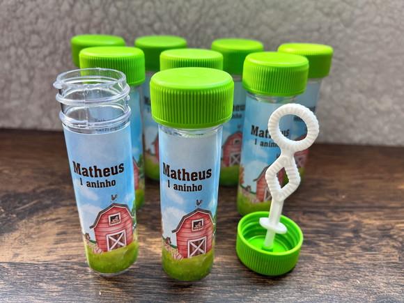 Bolinha de Sabão Personalizado Fazendinha