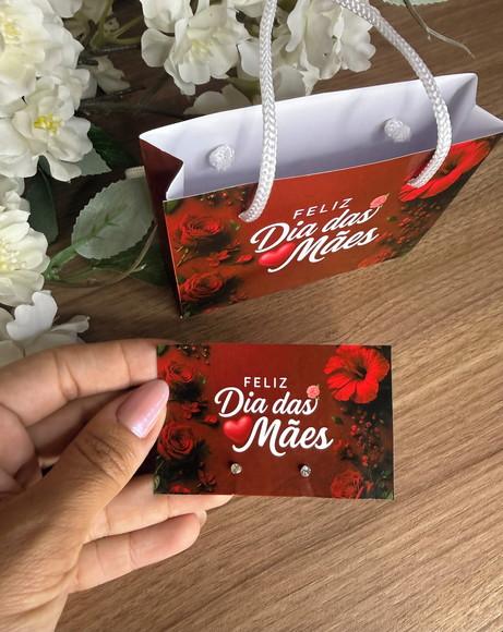 Brinco Personalizado com Mini Sacolinha Dia das Mães