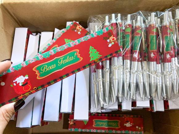 Caneta Personalizada com Caixinha/sacolinha Natal
