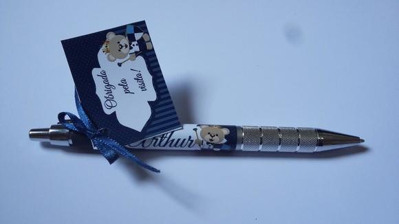 Caneta Personalizada com Tag Ursinho Principe