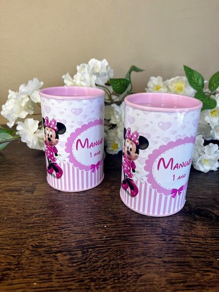 Cofrinho Personalizado Minnie Rosa