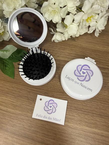 Escova com Espelho Personalizada Dia das Mães com Logo