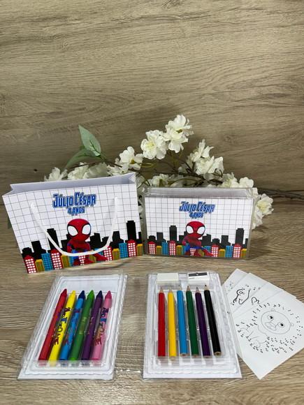 Estojo de Pintura 20 Peças + Sacola Personaliz. Homem Aranha