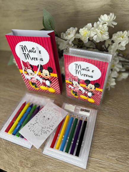 Estojo de Pintura 20 Peças + Sacola Person. Mickey e Minnie