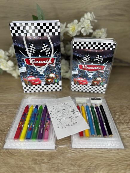 Estojo de Pintura 20 Peças + Sacolinha Personalizada Carros