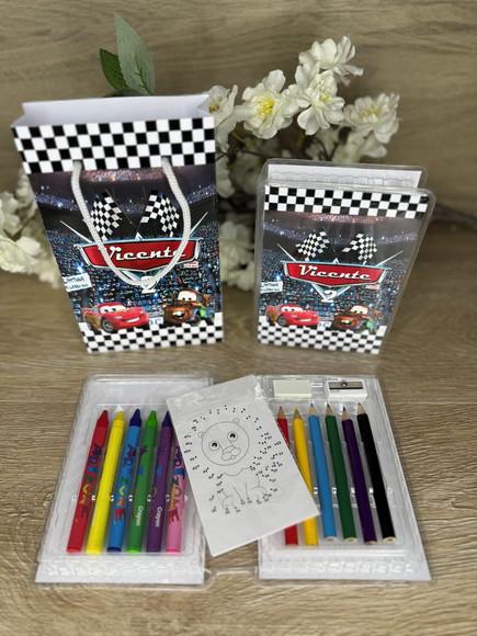 Estojo de Pintura 20 Peças + Sacolinha Personalizada Carros