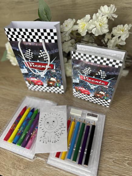 Estojo de Pintura 20 Peças + Sacolinha Personalizada Carros