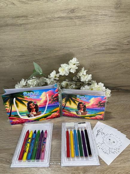 Estojo de Pintura 20 Peças + Sacolinha Personalizada Moana
