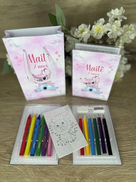 Estojo de Pintura 20 Peças + Sacolinha Personalizada Stitch