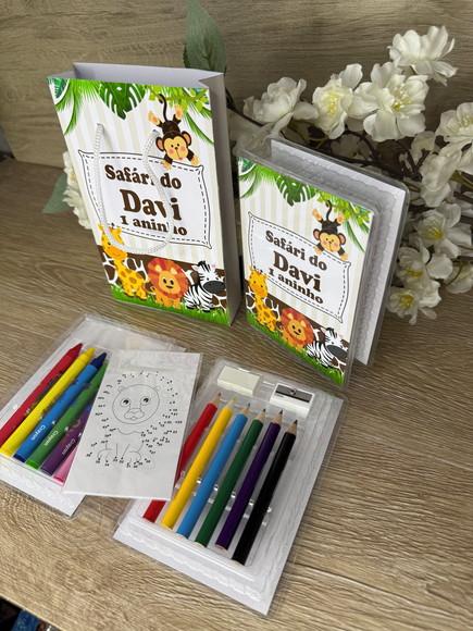 Estojo de Pintura 20 Peças + Sacolinha Personalizada Safari