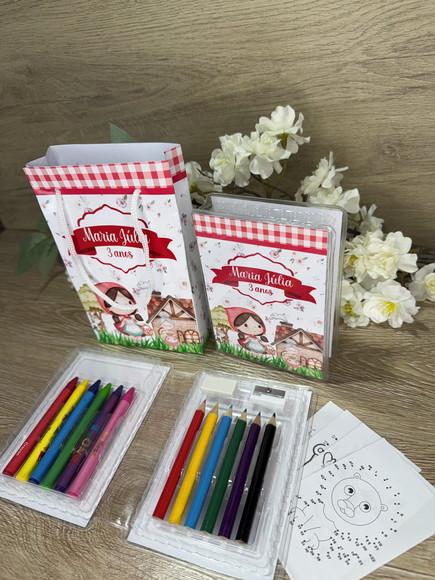 Estojo de Pintura 20 Peças +sacola Personalizada Chapeuzinho