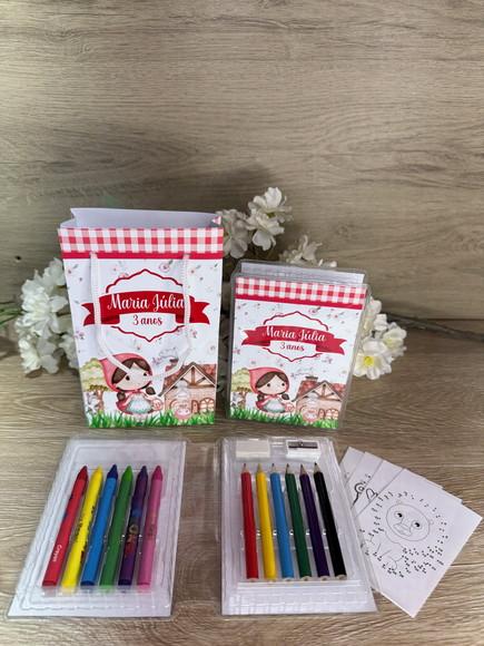 Estojo de Pintura 20 Peças +sacola Personalizada Chapeuzinho