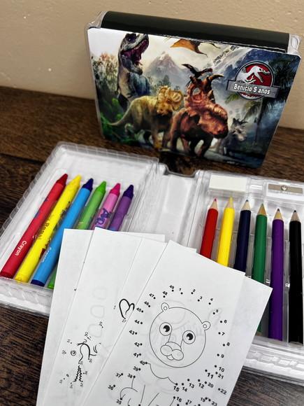 Estojo de Pintura 20 Peças Dinossauro
