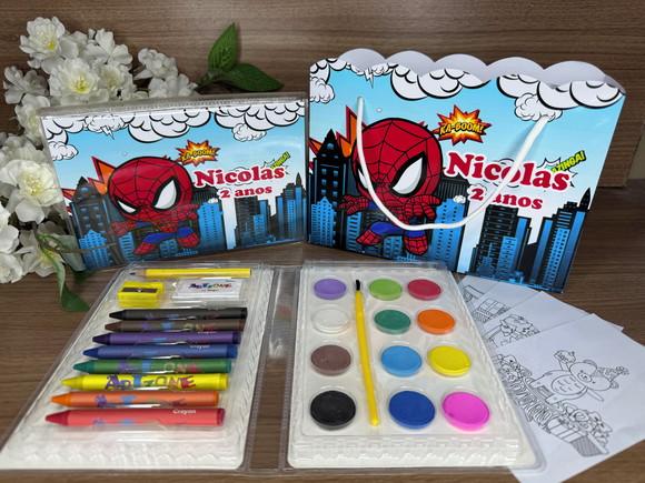 Estojo de Pintura 30 Peças + Sacola Personaliz. Home Aranha