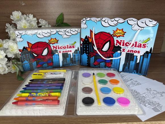 Estojo de Pintura 30 Peças + Sacola Personaliz. Home Aranha