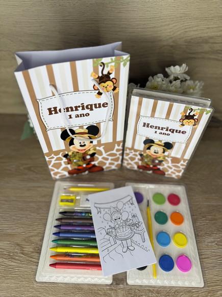 Estojo de Pintura 30 Peças + Sacola Personaliz.mickey Safari