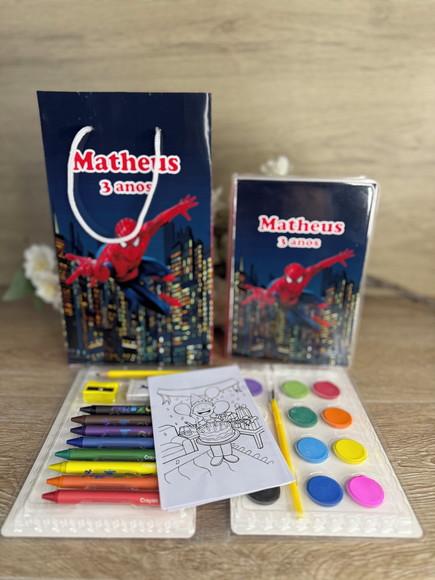 Estojo de Pintura 30 Peças + Sacola Personaliz. Homem Aranha