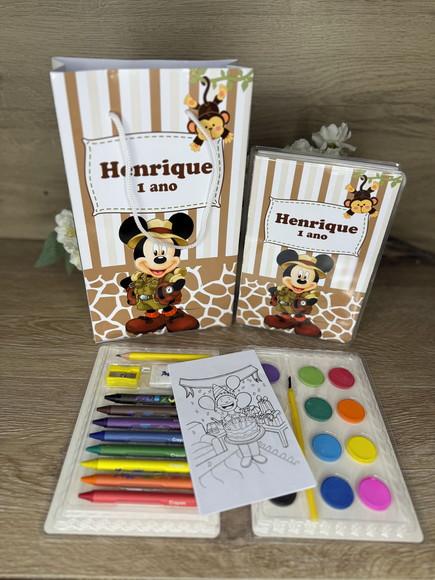 Estojo de Pintura 30 Peças + Sacola Personaliz.mickey Safari
