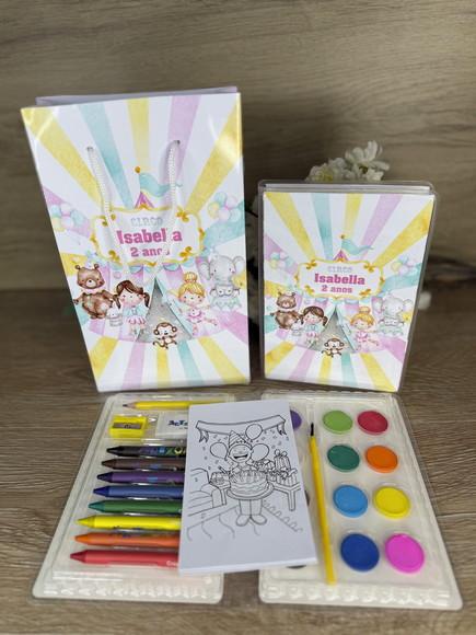 Estojo de Pintura 30 Peças + Sacola Personalizada Circo Rosa